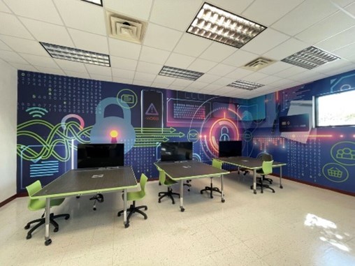 a classroom from the Technical College of the Lowcountry’s new cyber lab