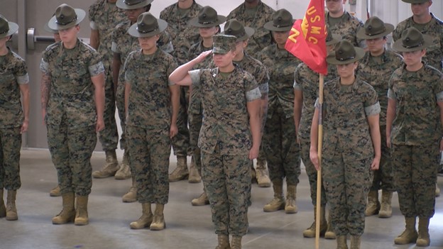 The deactivation ceremony of Parris Island’s 4th Recruit Training Battalion 